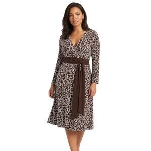 En Focus Studio Midi Wrap-Style Dress With Belt Abstract  Spandex Large